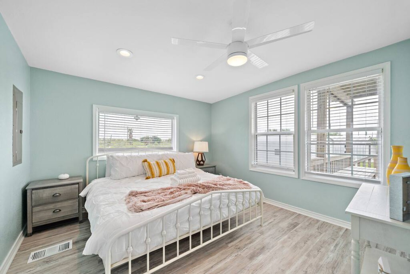 This bedroom has a king-sized bed