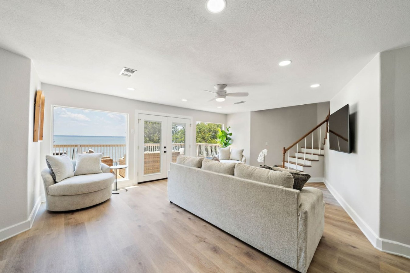 Curl up with a good book in the inviting living room