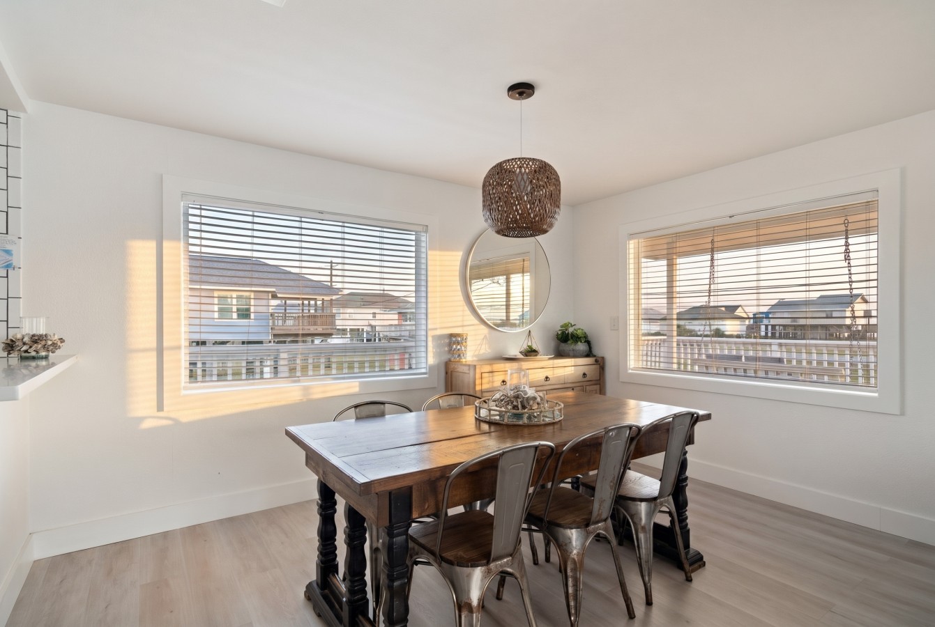 This dining area is located next to the kitchen