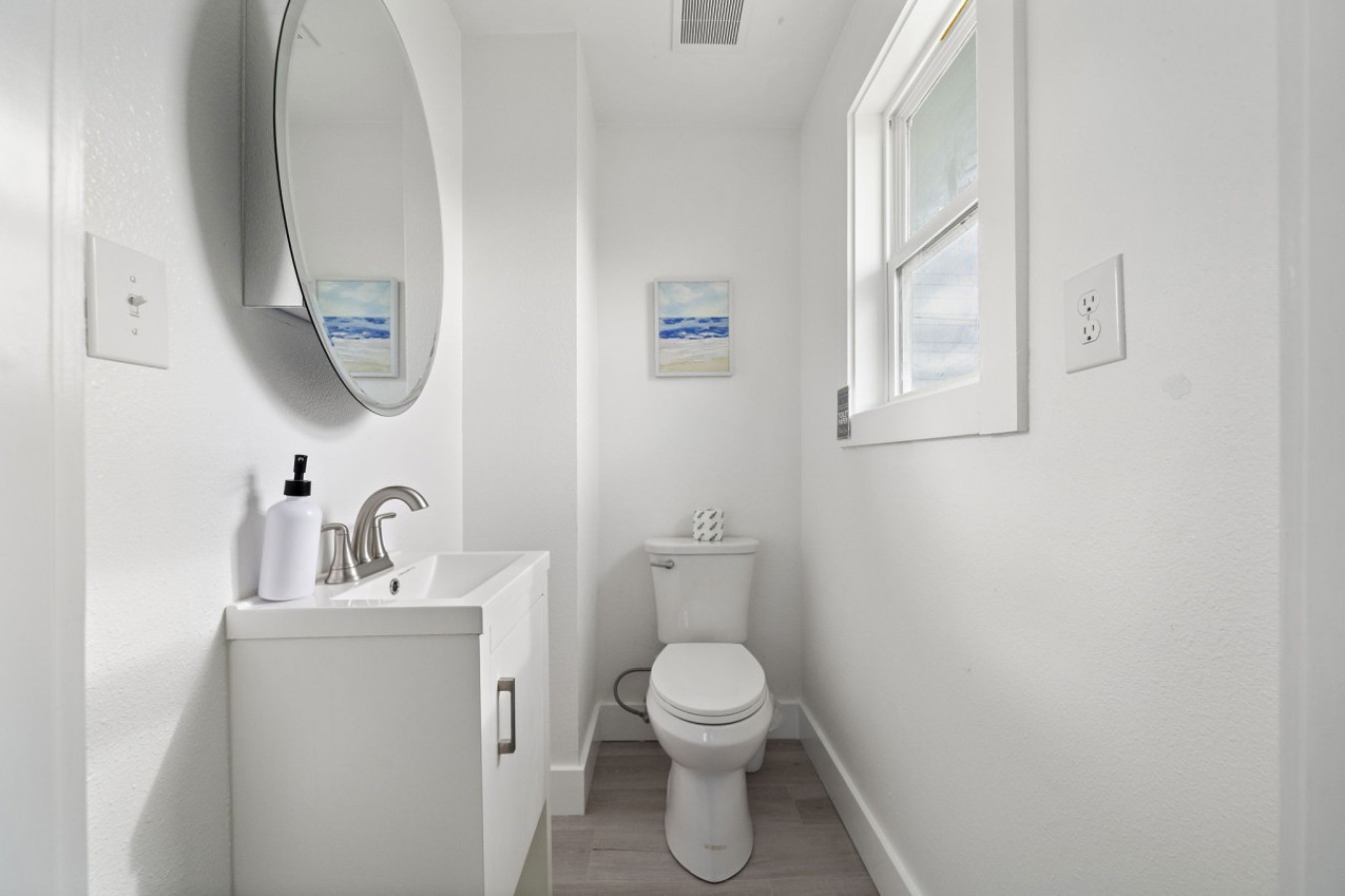 Refresh and rejuvenate in this bright bathroom