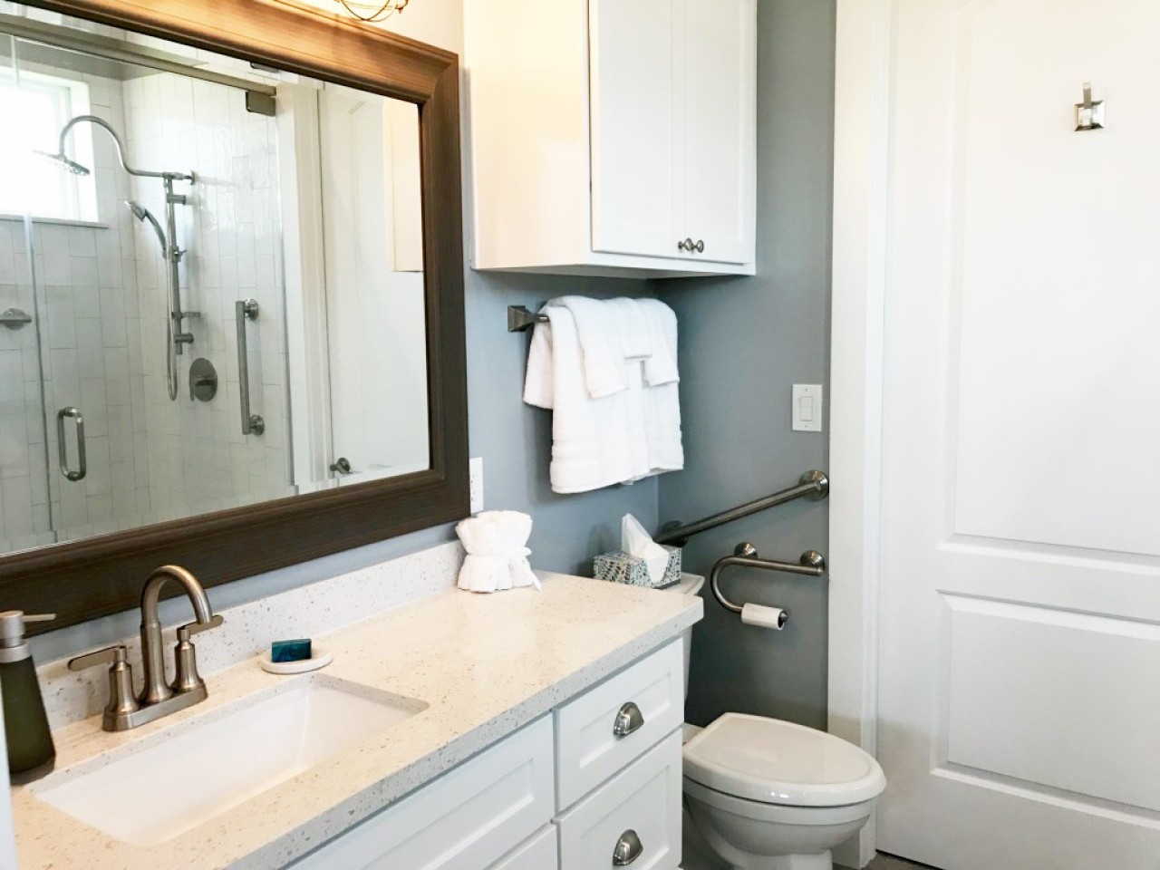 Unwind in this beautiful bathroom