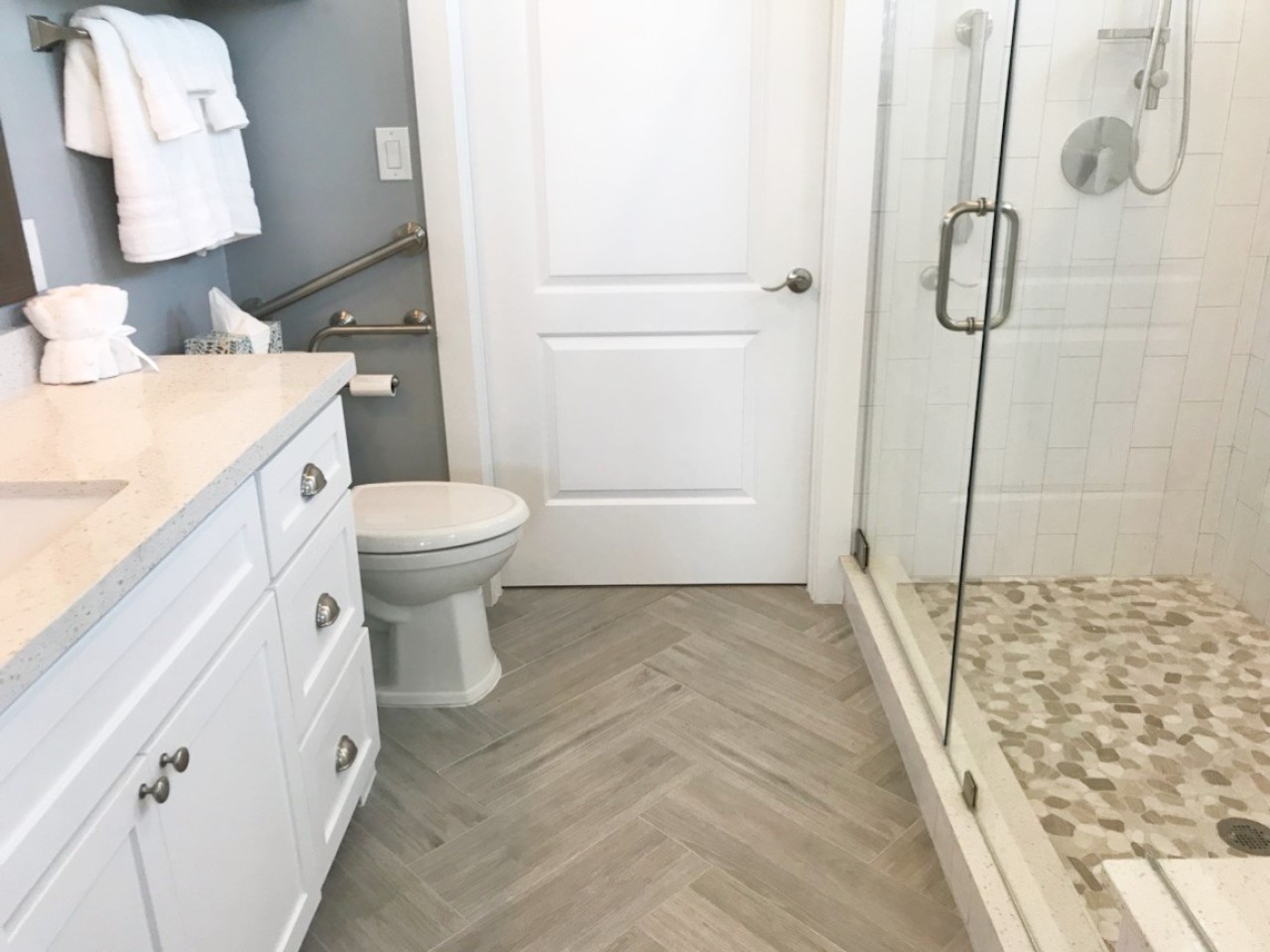 This bathroom offers a place to relax after a long day
