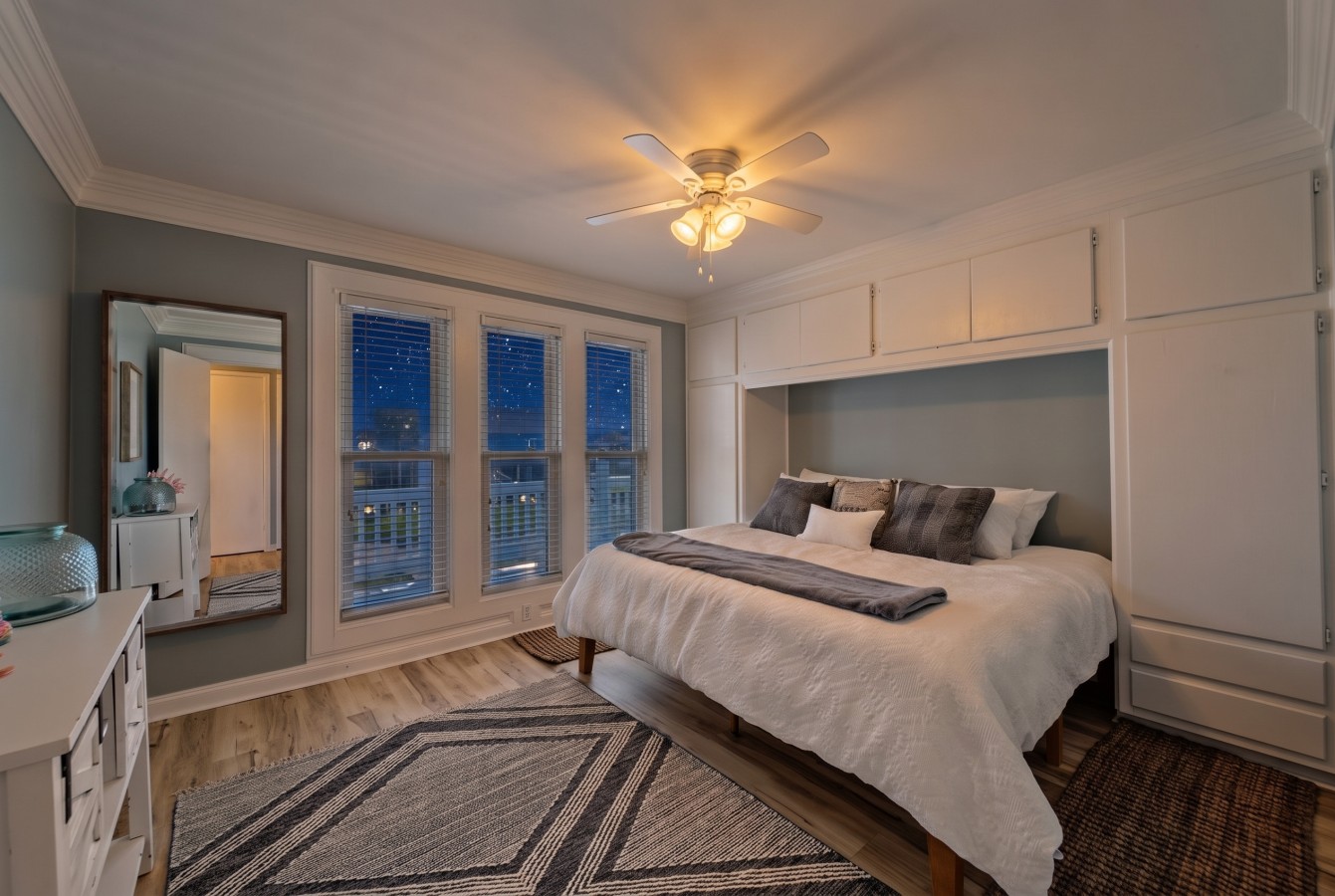 This bedroom has a king-sized bed