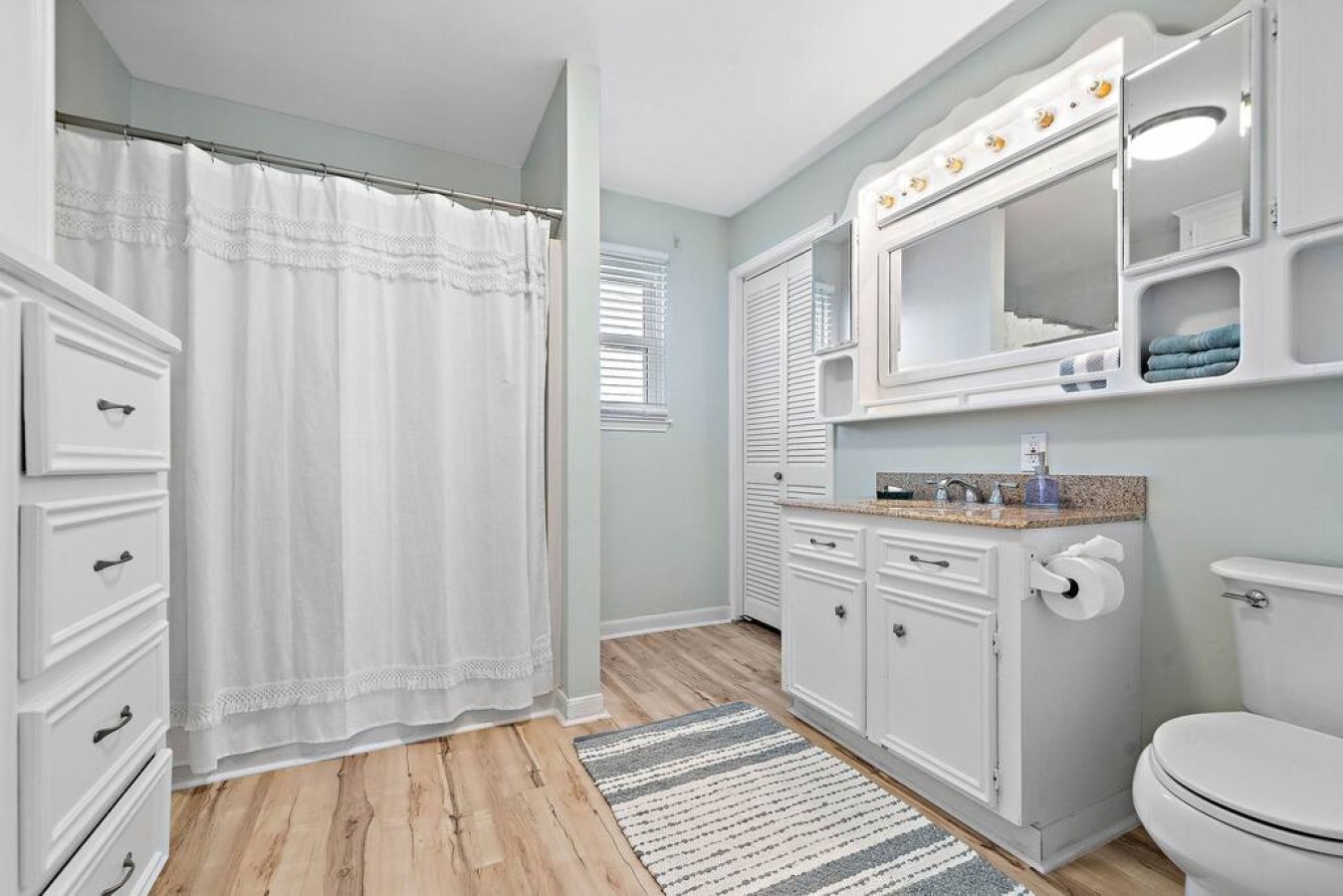 This bathroom is shared by several bedrooms