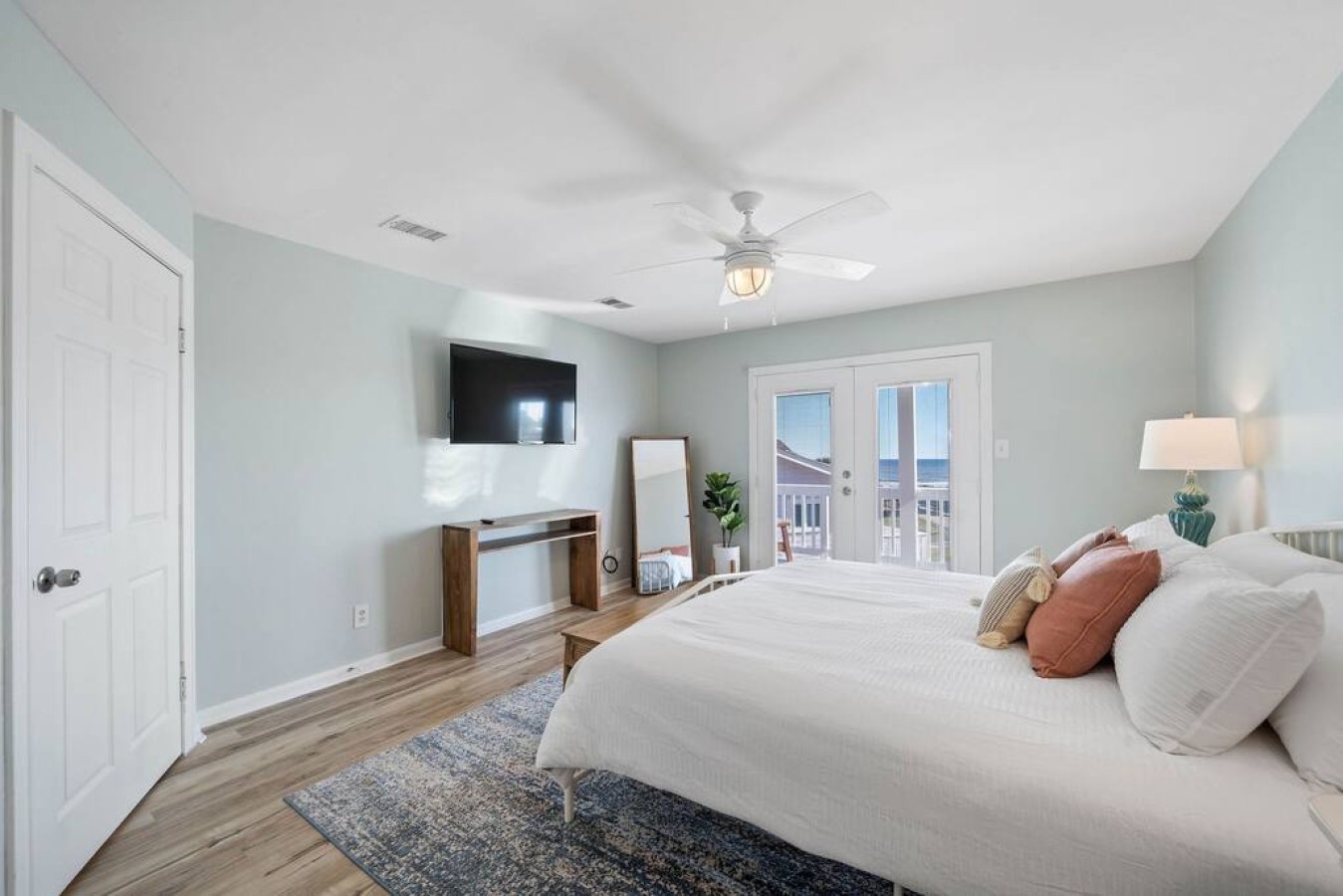This bedroom has a king-sized bed