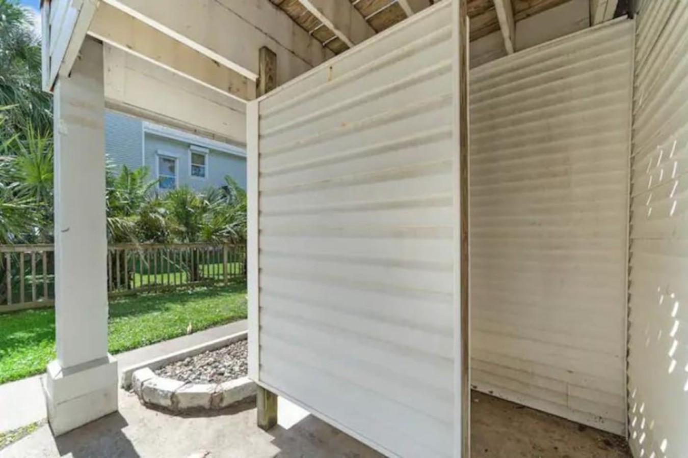Enjoy the fresh air with a relaxing outdoor shower