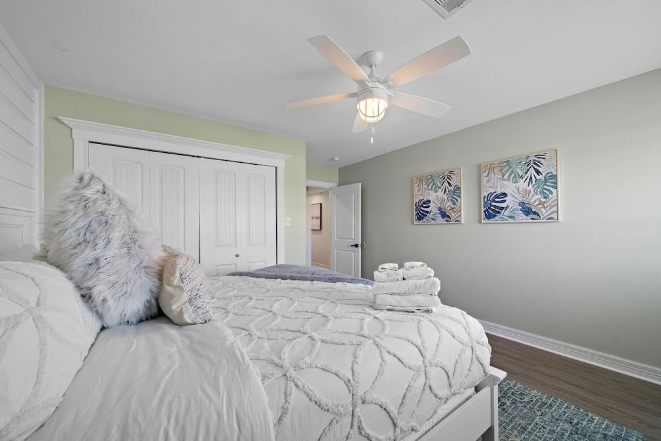 This bedroom has king size bed