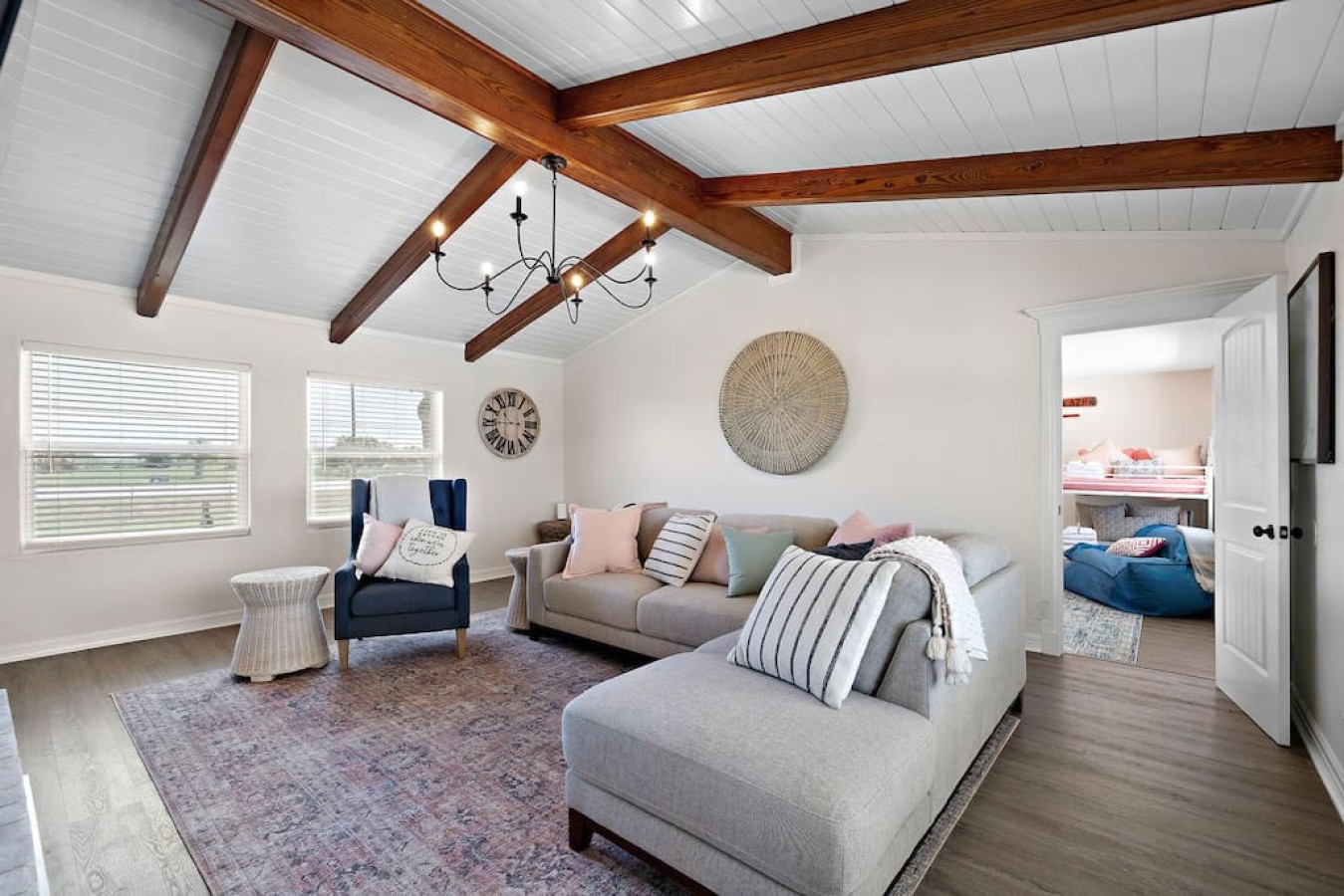 Curl up with a good book in the inviting living room