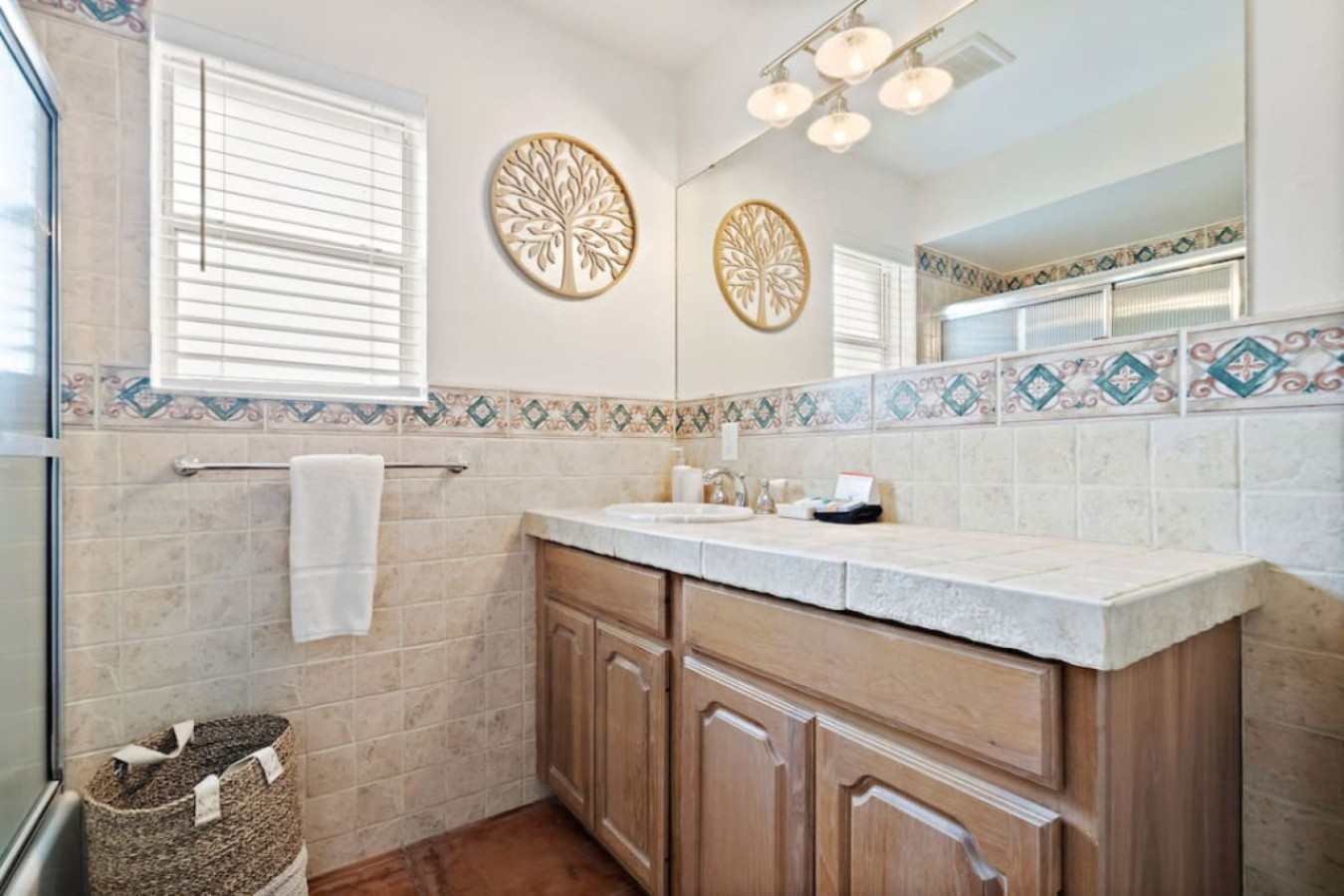 This bathroom is shared by several bedrooms