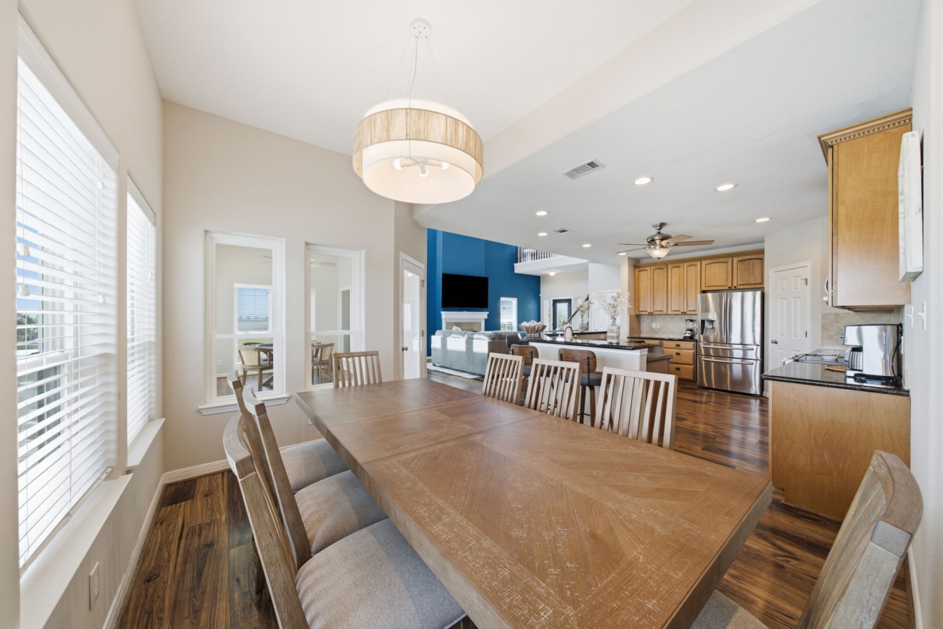 This dining area is located off the kitchen