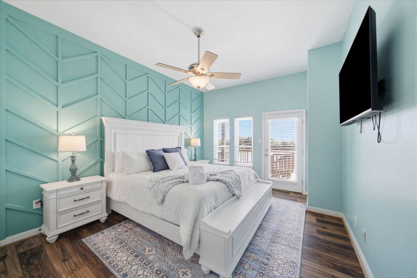 This bedroom has a king-sized bed