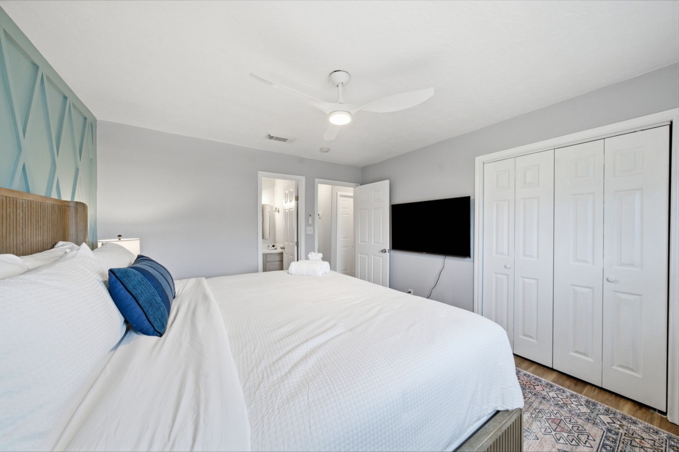 A relaxing retreat awaits in this beautifully designed bedroom