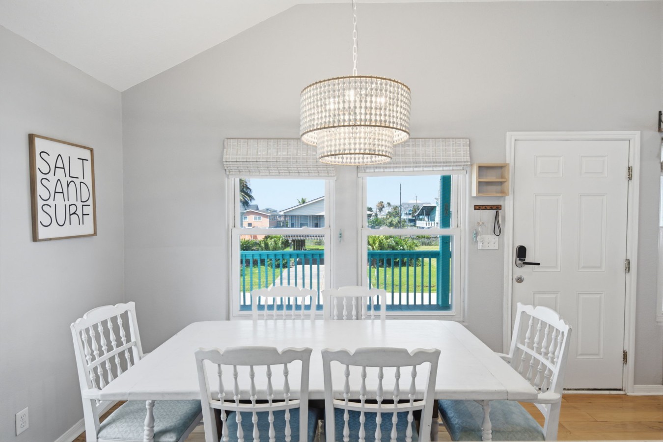 This dining area is located off the kitchen