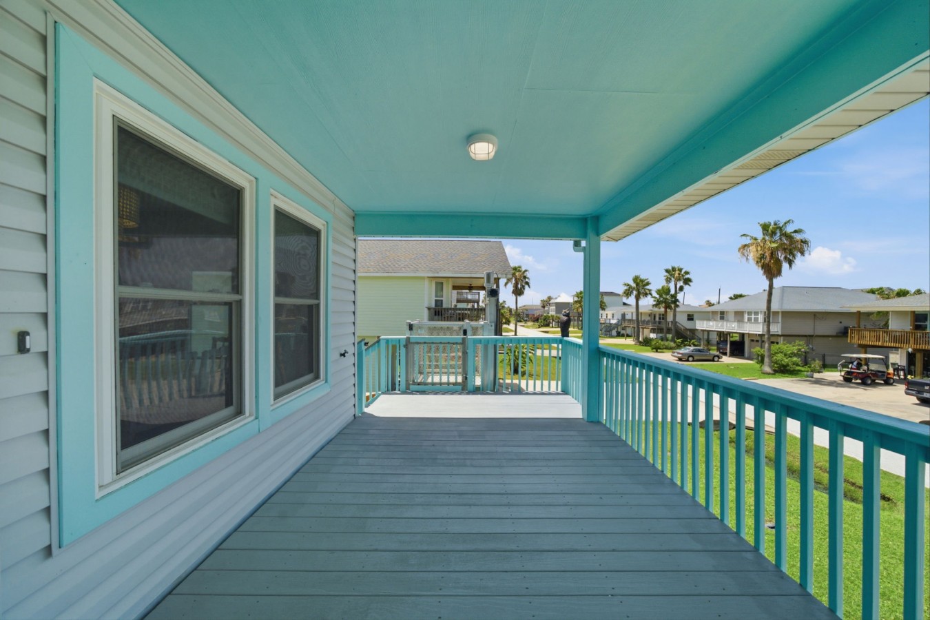 Another angle of the charming covered porch