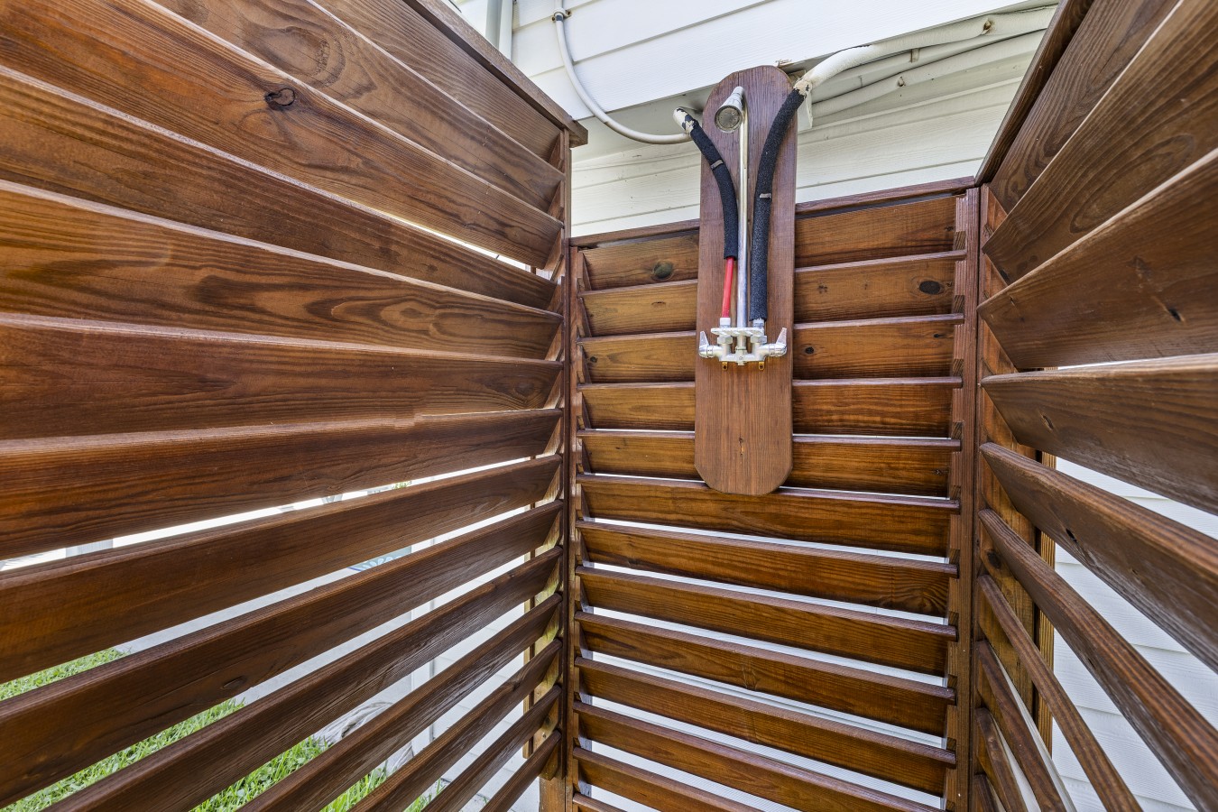 Enjoy the fresh air with a relaxing outdoor shower
