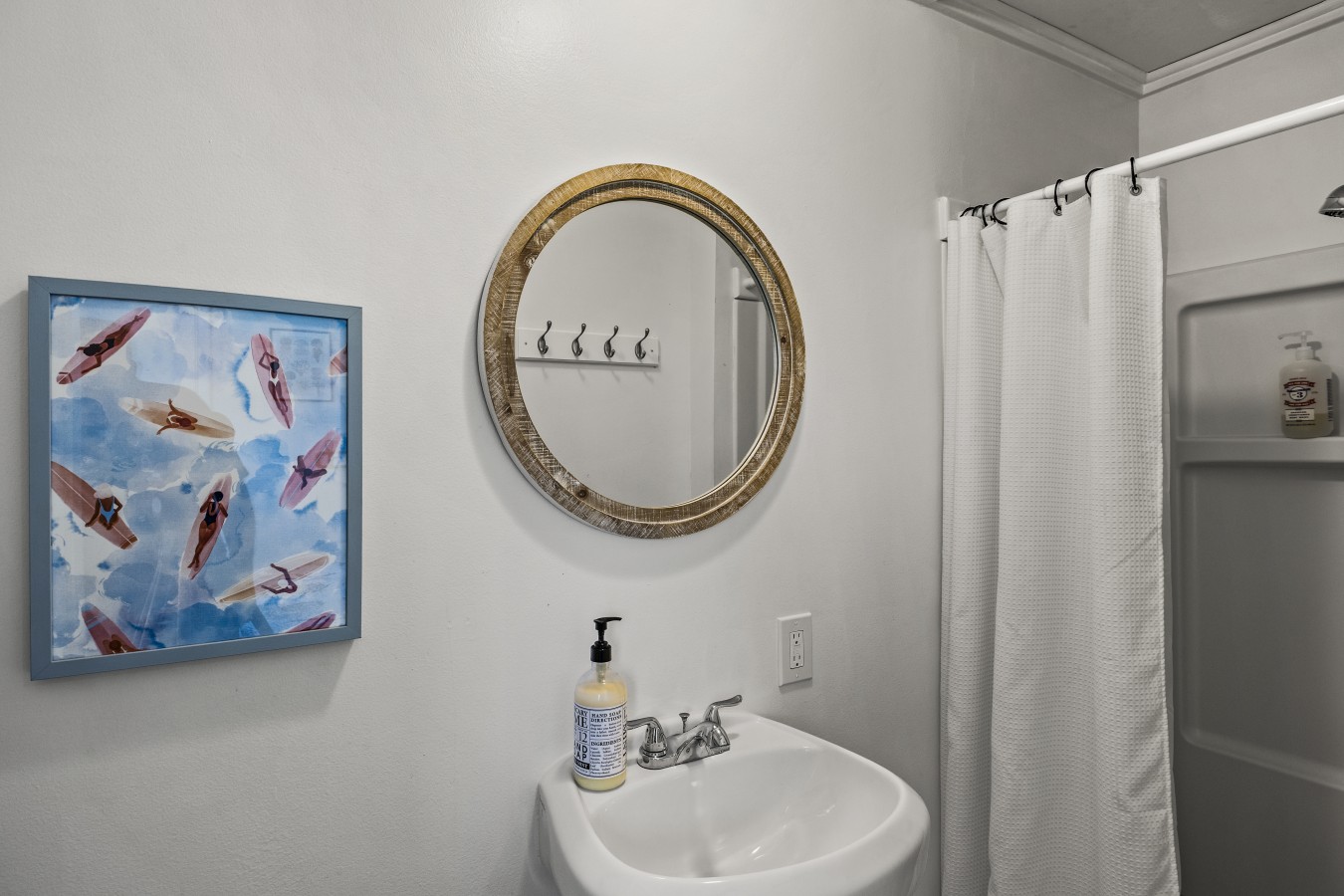This bathroom is connected to the queen bedroom