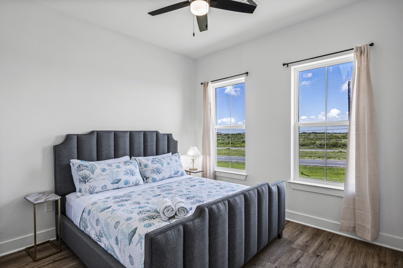 This bedroom has a king-sized bed
