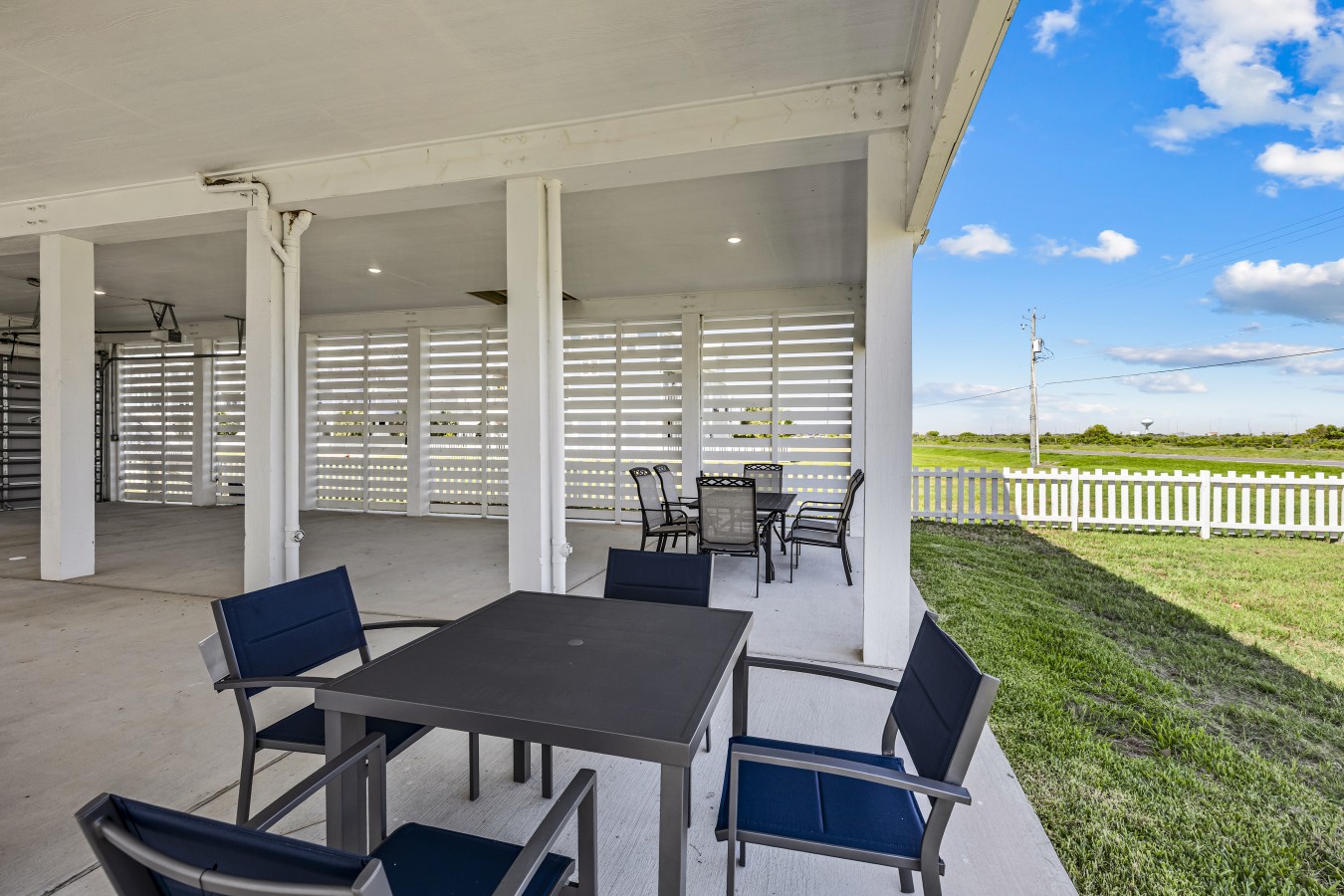 Gather the whole crew for a meal in the fresh coastal air