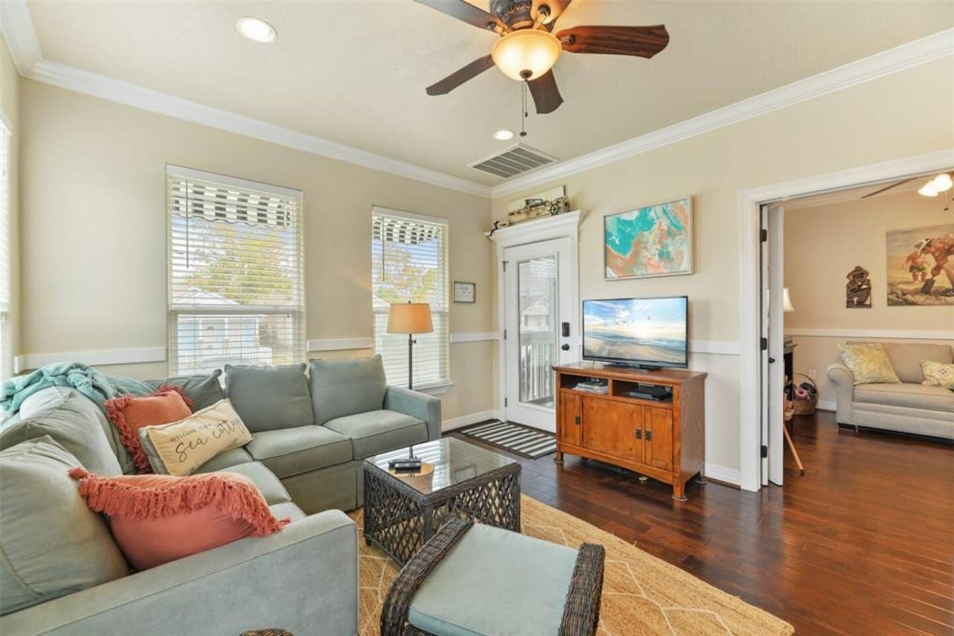 Curl up with a good book in the inviting living room