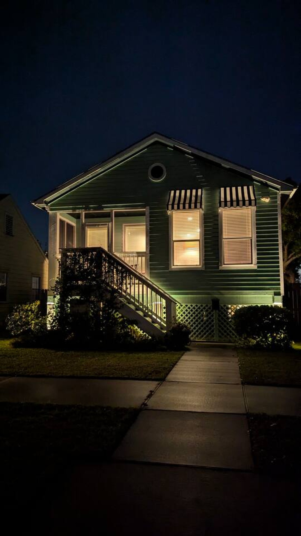 Come home to warm lights & a welcoming glow at night