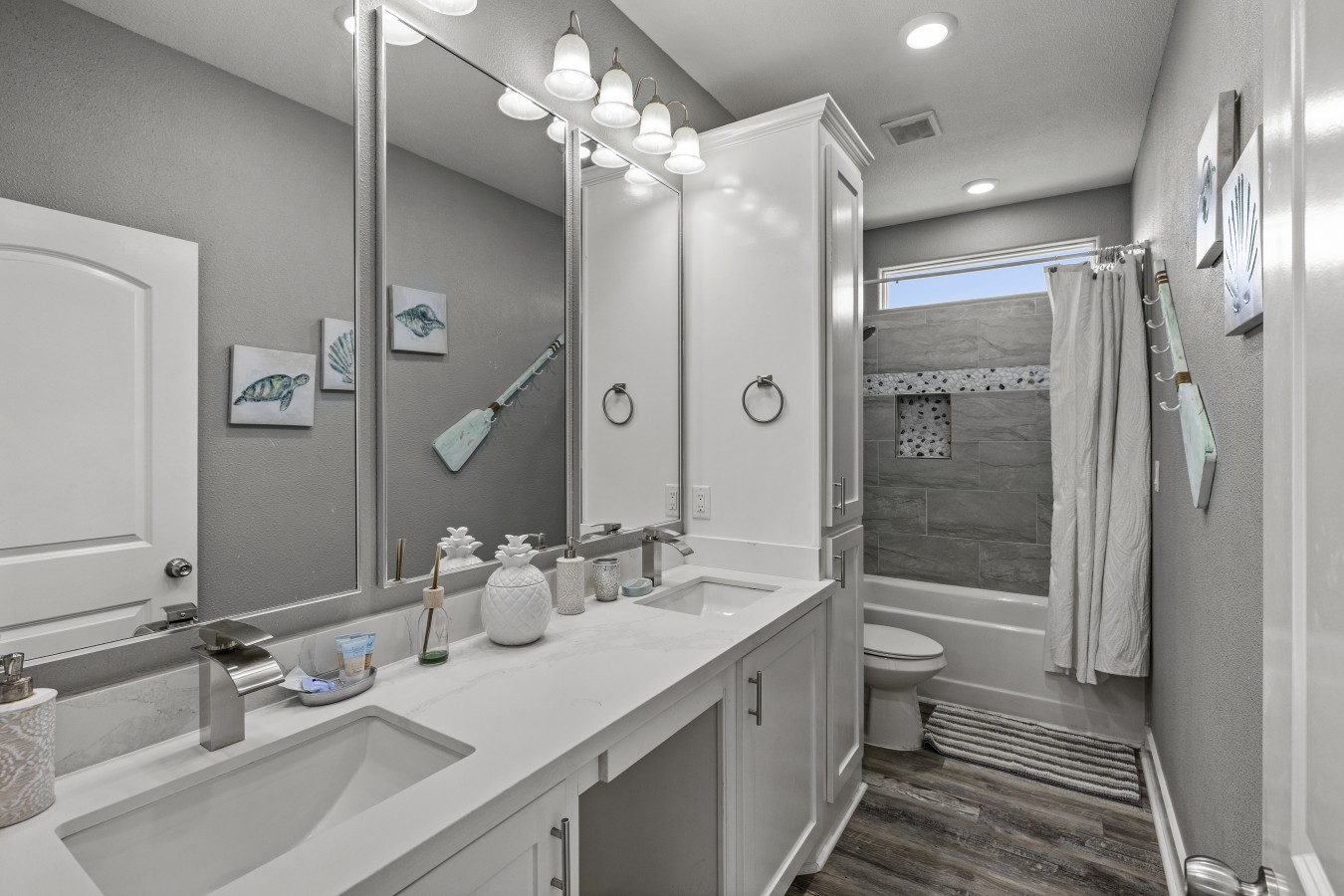 This bathroom offers a place to relax after a long day