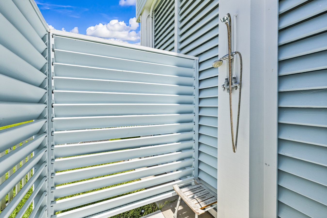 Enjoy the fresh air with a relaxing outdoor shower
