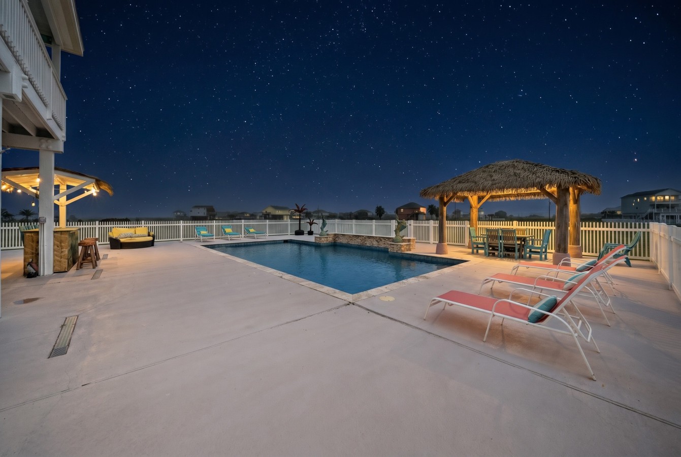 Peaceful pool area with wide-open coastal views