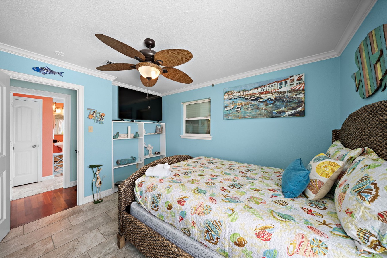 A calm, colorful space designed for restful nights