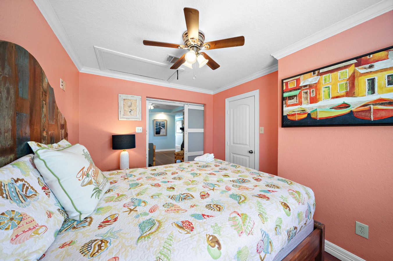 Drift off in this cozy, coastal-inspired bedroom