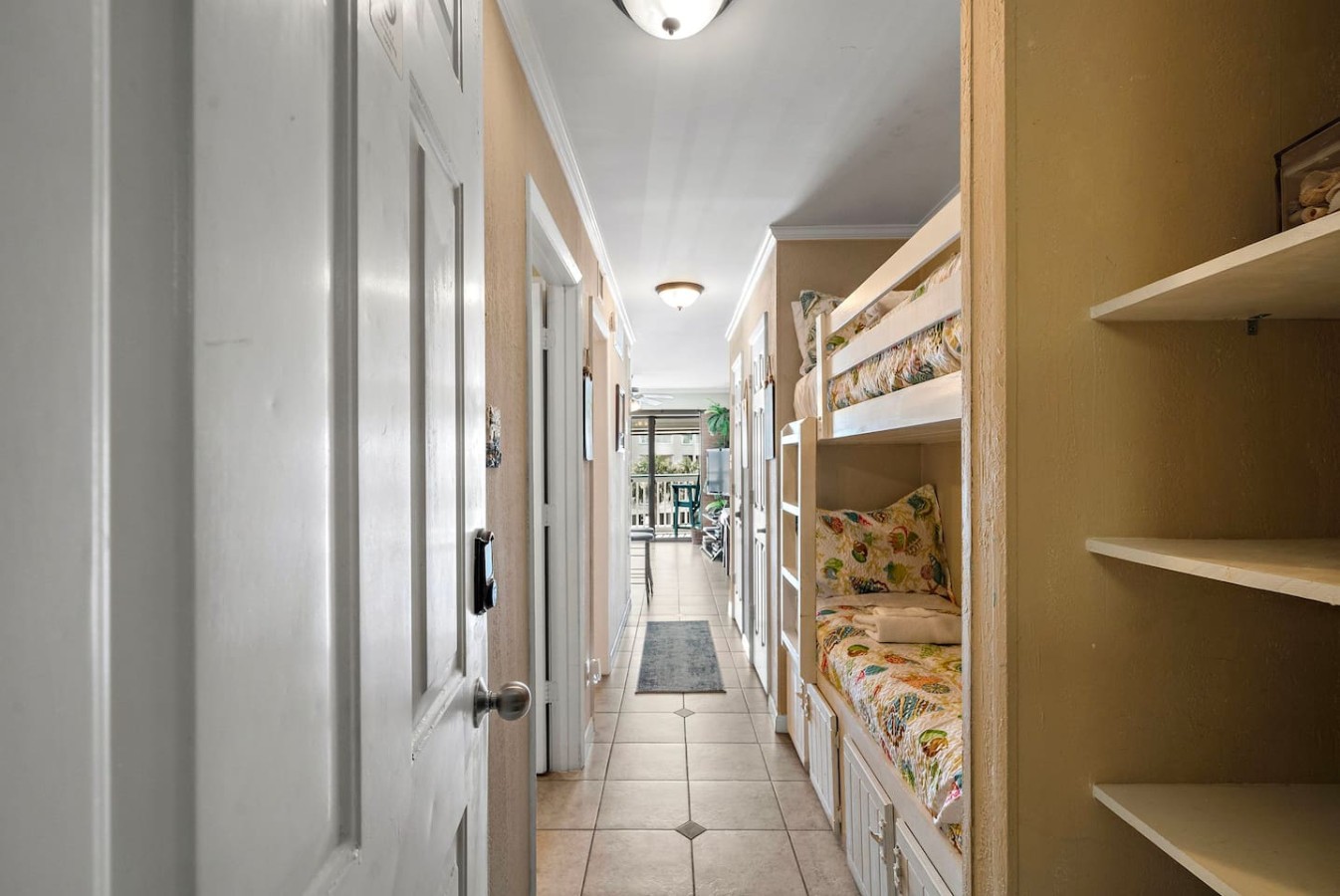 Two twin bunk beds located in the common area