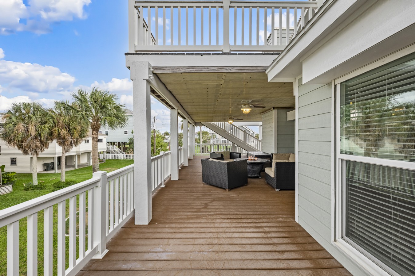 Sip your morning coffee on the breezy deck