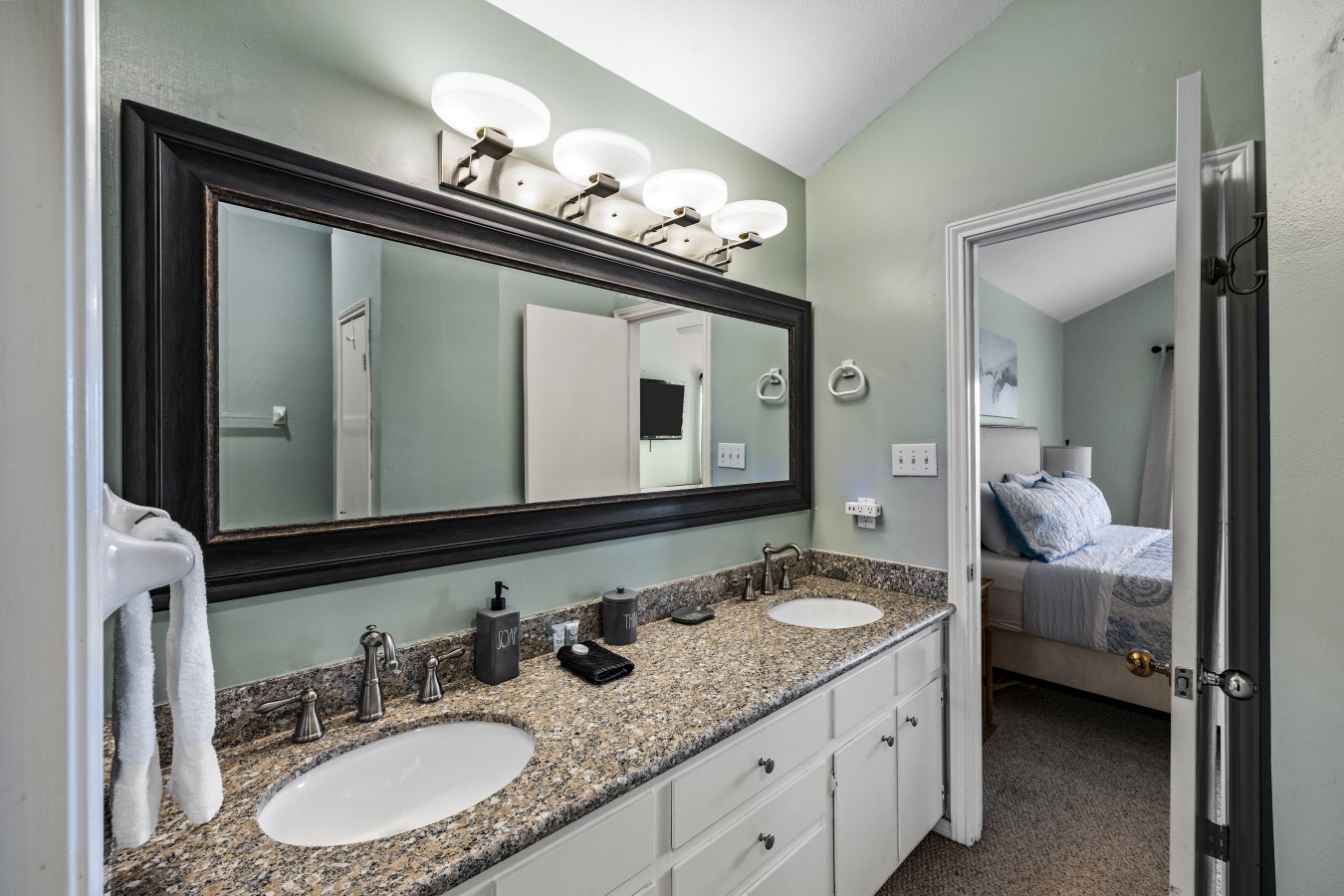 Refresh and rejuvenate in this bright bathroom