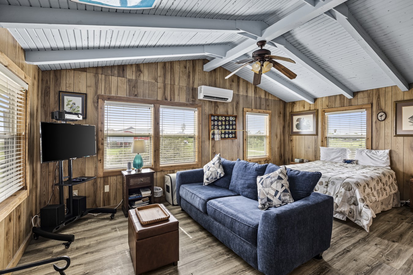 A cozy cabin retreat with plenty of natural light