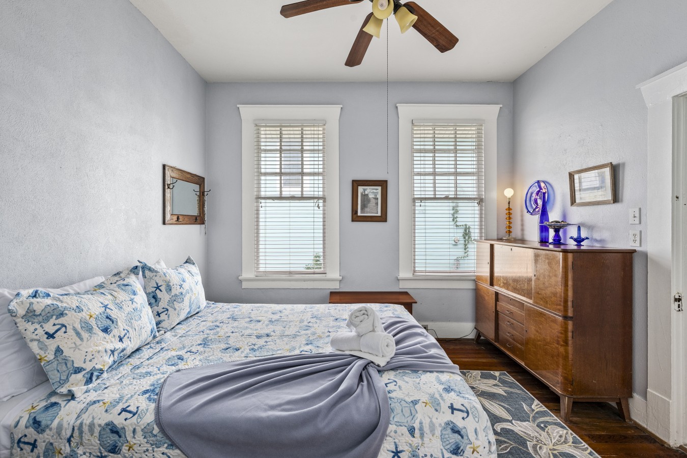 Sweet seaside dreams await in this cozy room