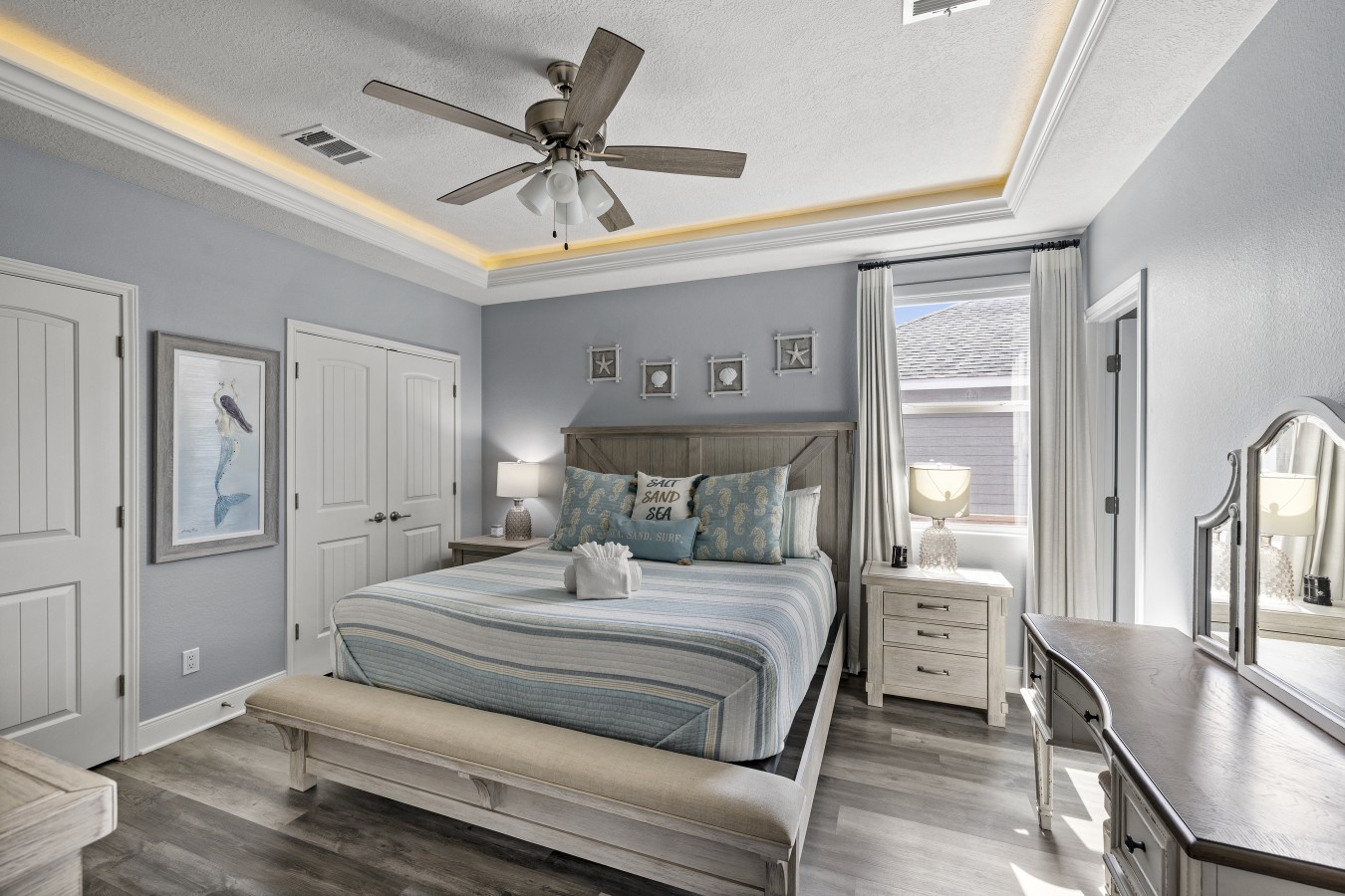 This bedroom has a king-sized bed