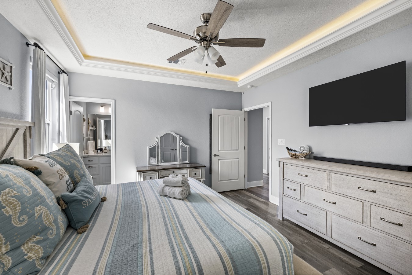 A relaxing retreat awaits in this comfy bedroom