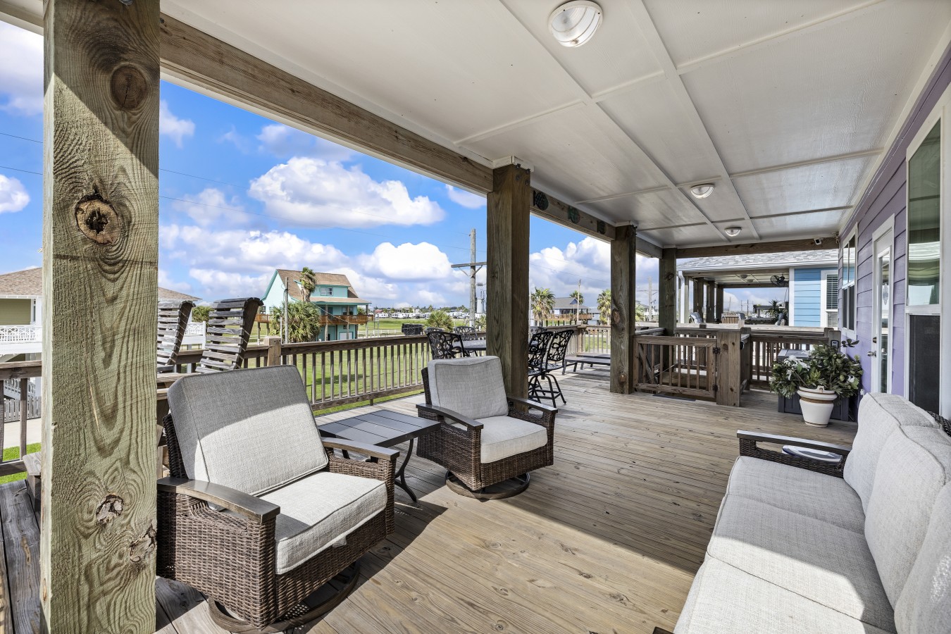 Unwind on the spacious covered deck
