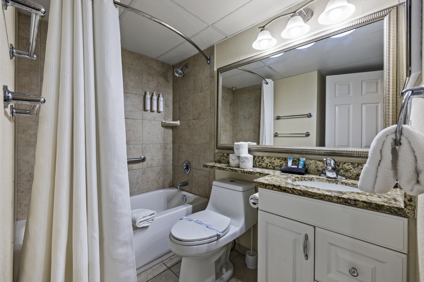 Refresh and rejuvenate in this bright bathroom