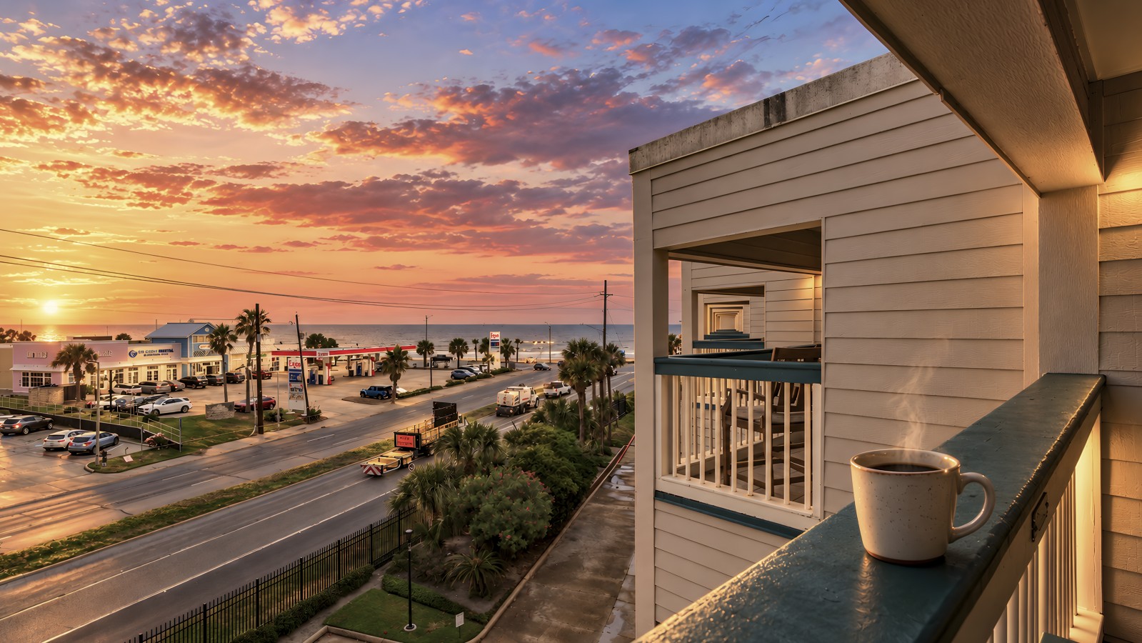 Sip your morning coffee with a sunrise view