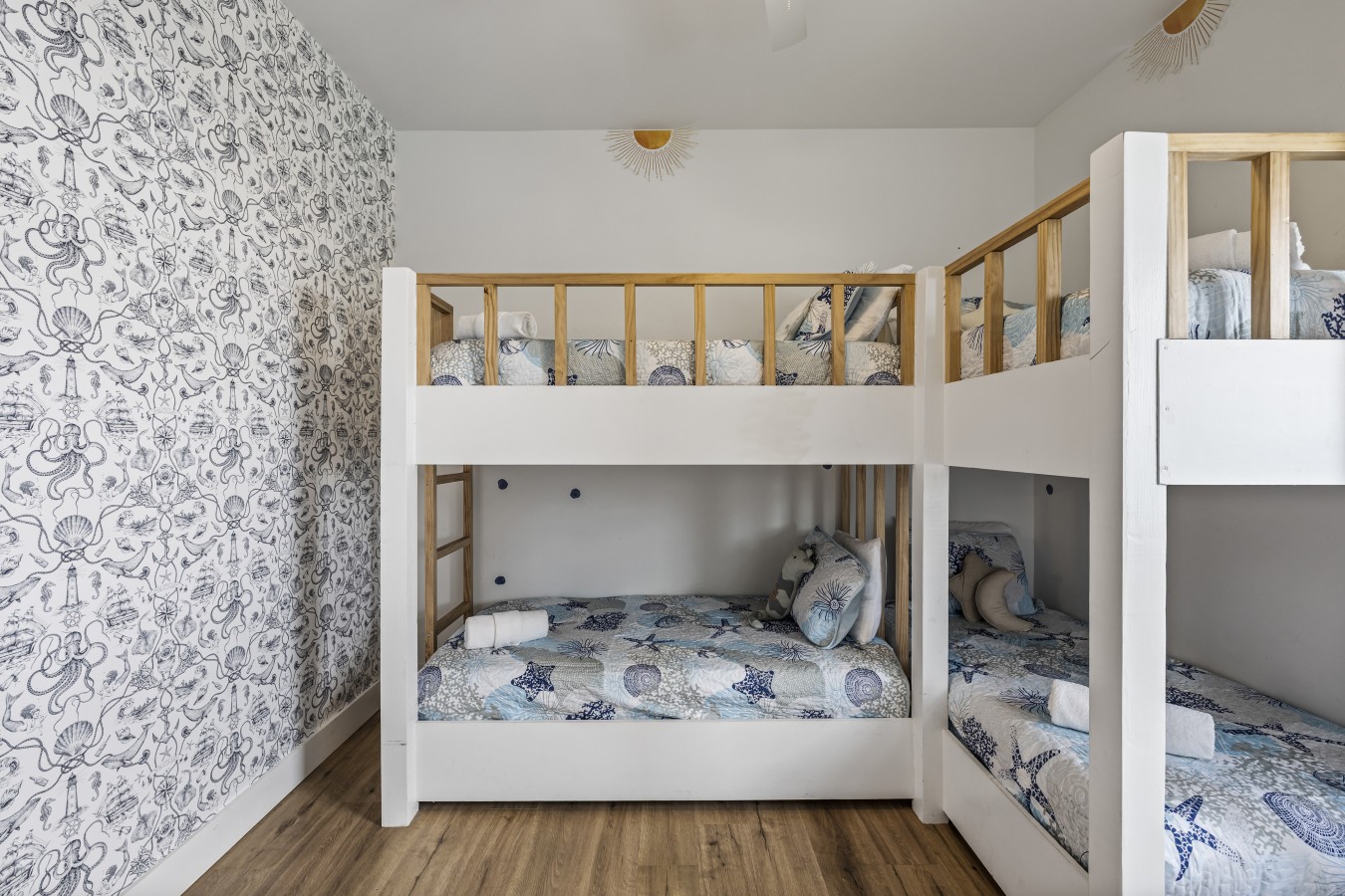 This bedroom has 2 built-in twin bunk beds