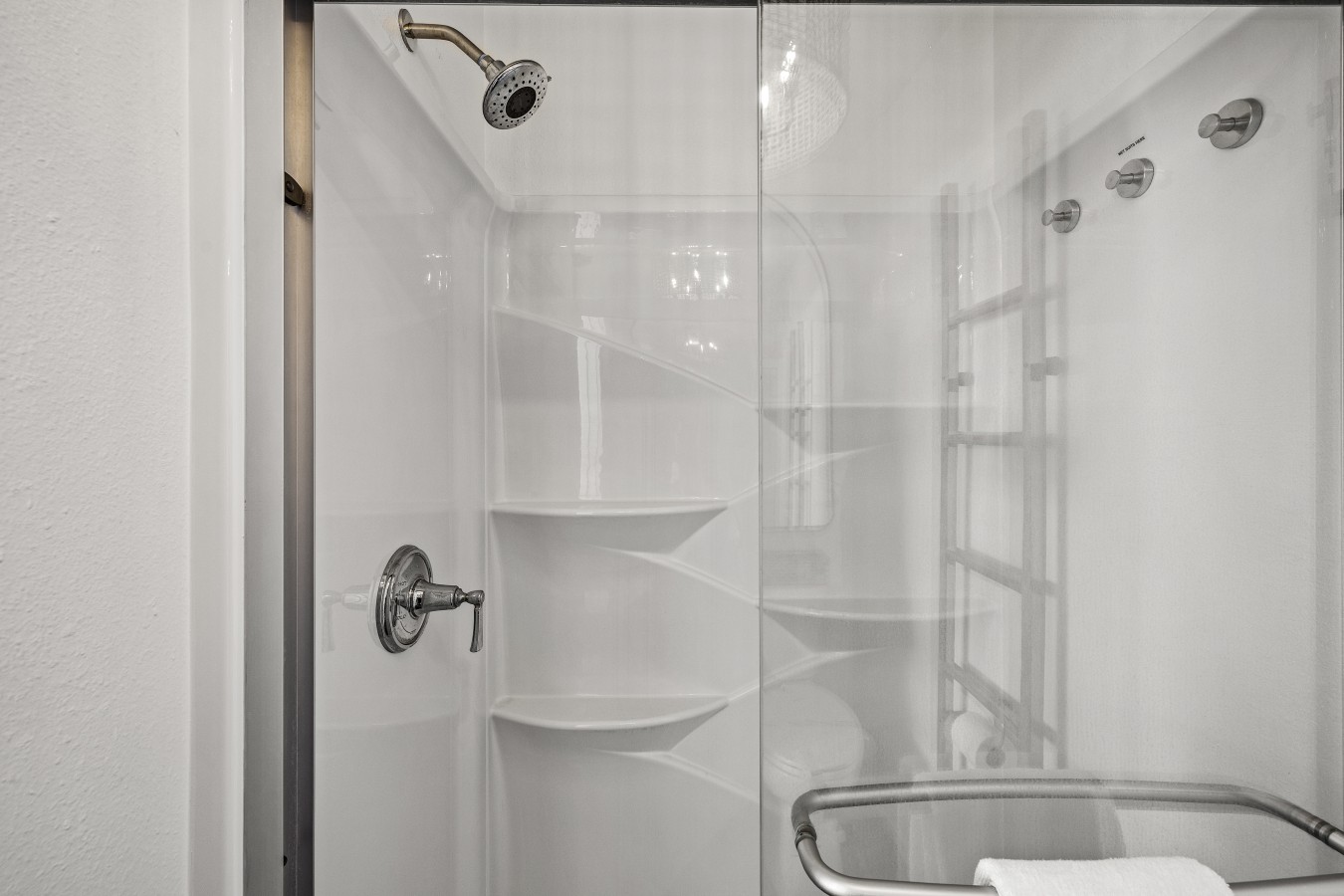 Rinse off the sand in this walk-in shower