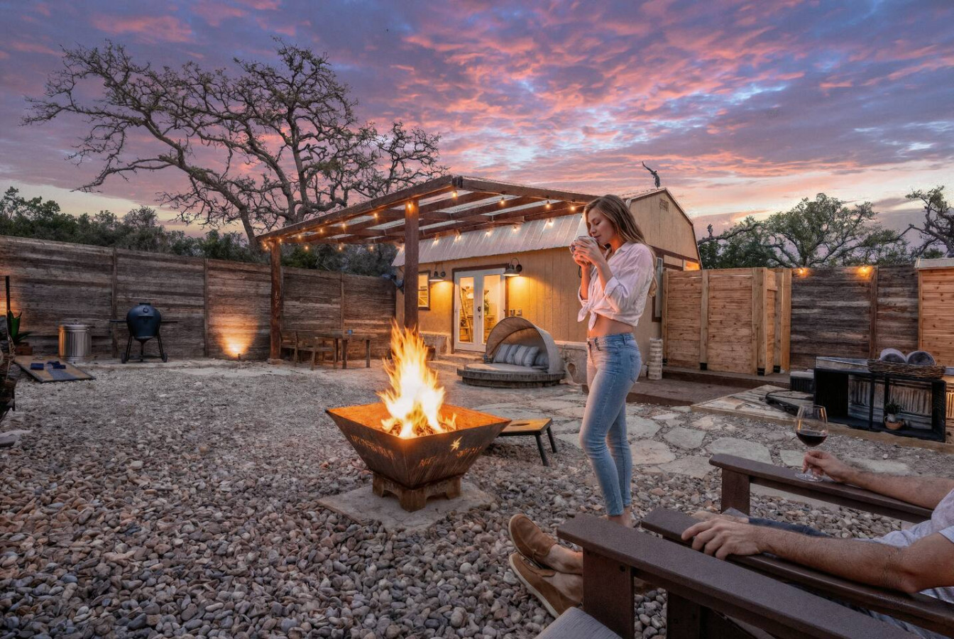 Quiroga fire pit at night