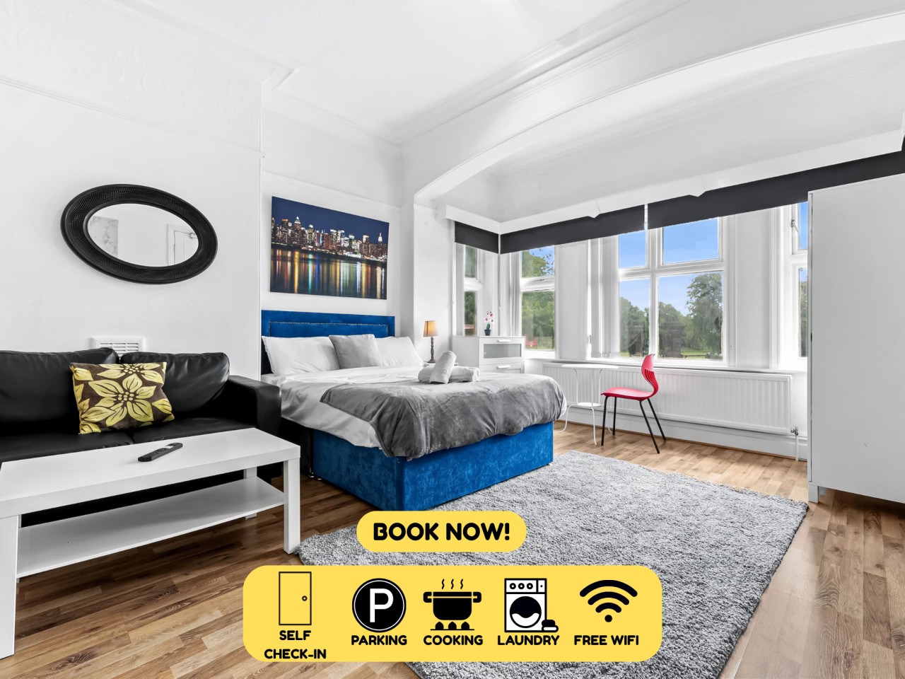 Cosy Leeds Studio Ensuite | Kitchenette & WiFi & Street Parking serviced apartment - West Yorkshire - VivreStays