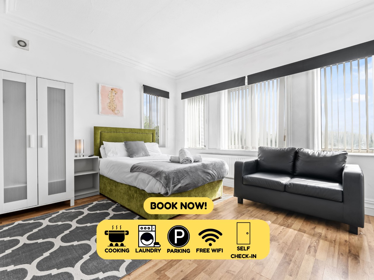 Leeds City Studio Stay | Ensuite & Kitchenette & Street Parking serviced apartment - West Yorkshire - VivreStays