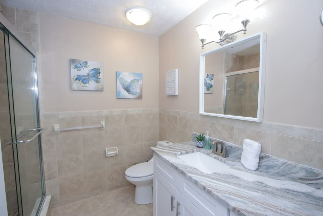 Guest bathroom with walk in shower