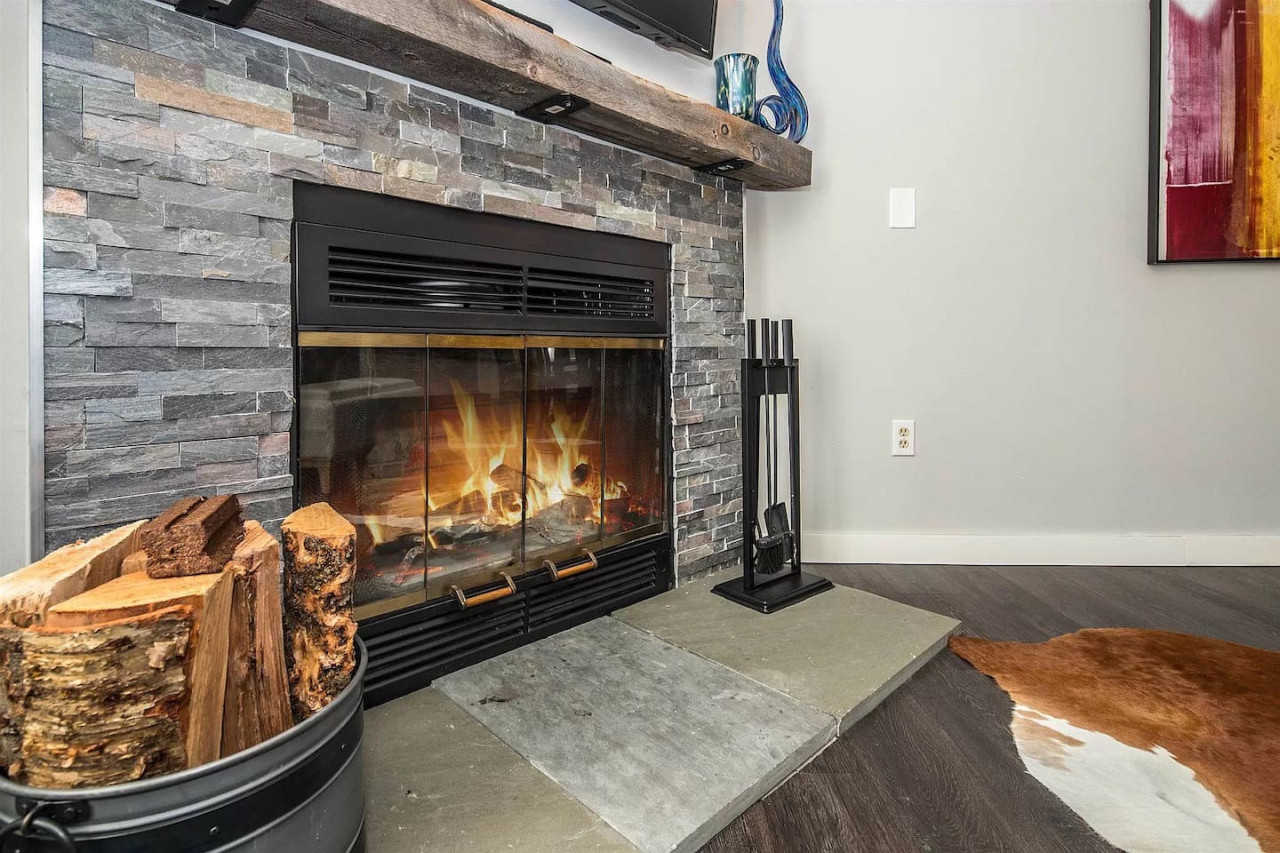 Cozy up by our wood-burning fireplace! Wood is provided.