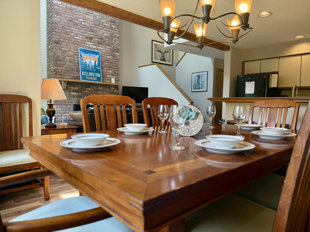 Share meals and moments at our wooden dining table