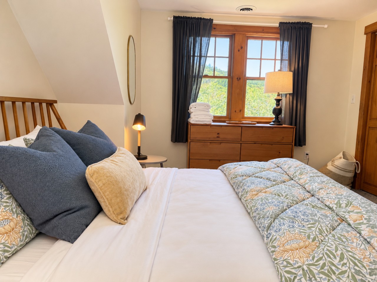 A cozy king bed, ready for a good night’s sleep