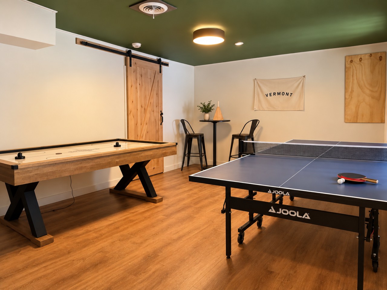 Table tennis and air hockey for some friendly fun