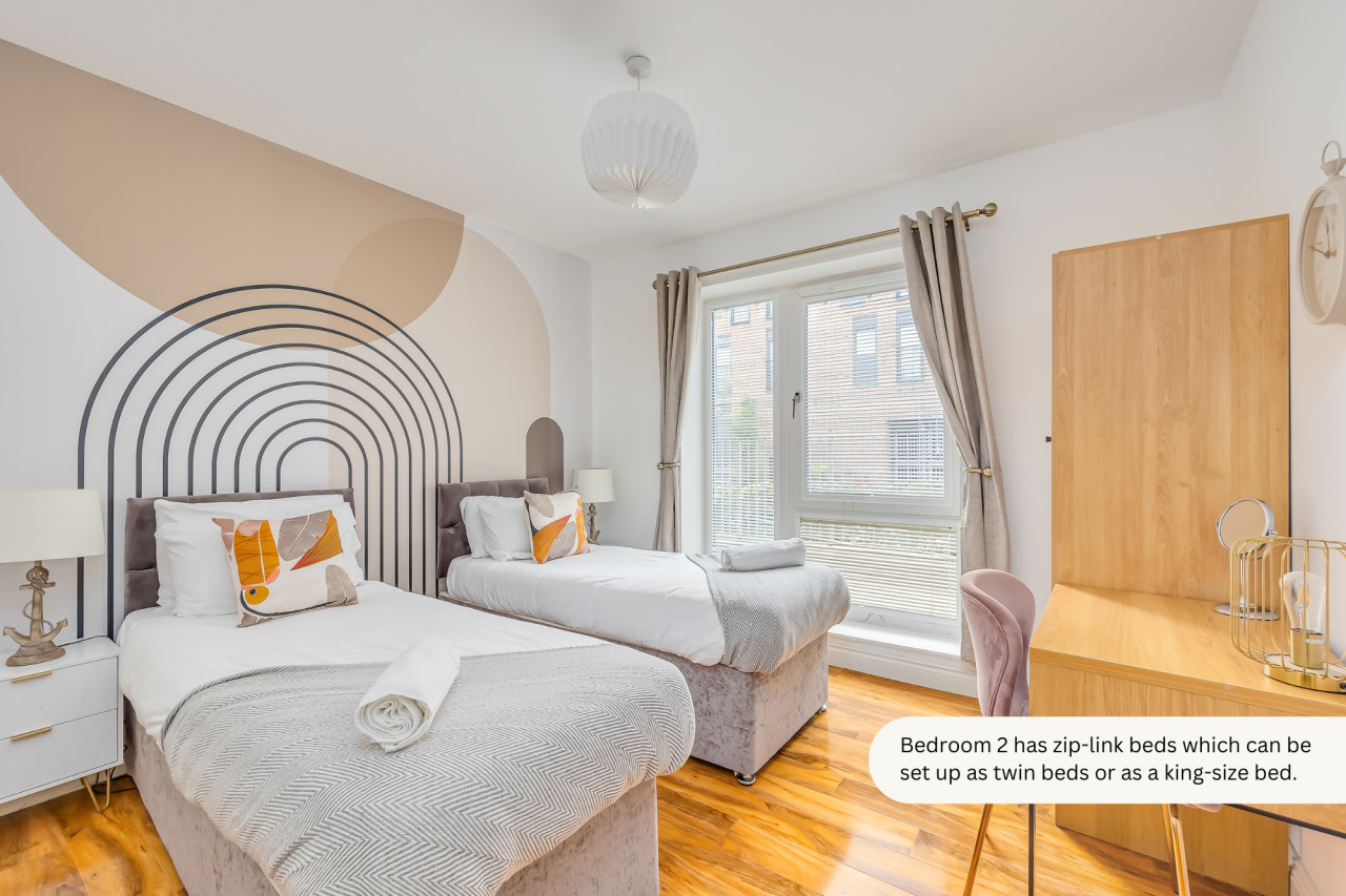 Elegant Apartment @ Campbell Park • City Centre • Balcony • Free Parking • Sky TV • Fast WiFi in 3 Columbia Place Flat 1 Nassau Court - Property image 5 - VivreStays